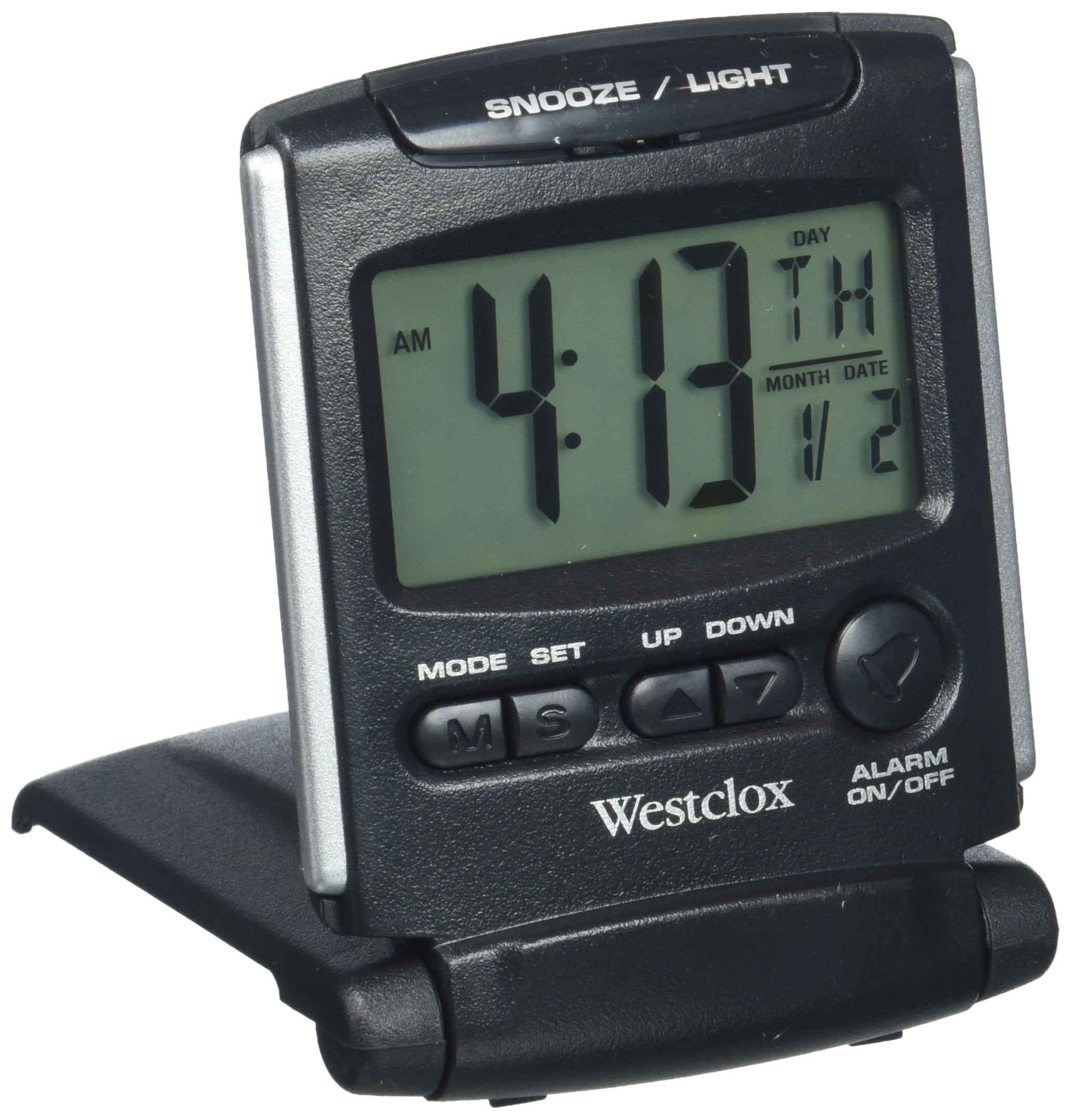 Westclox 72028 Travel Alarm Clock, Bluelight LCD