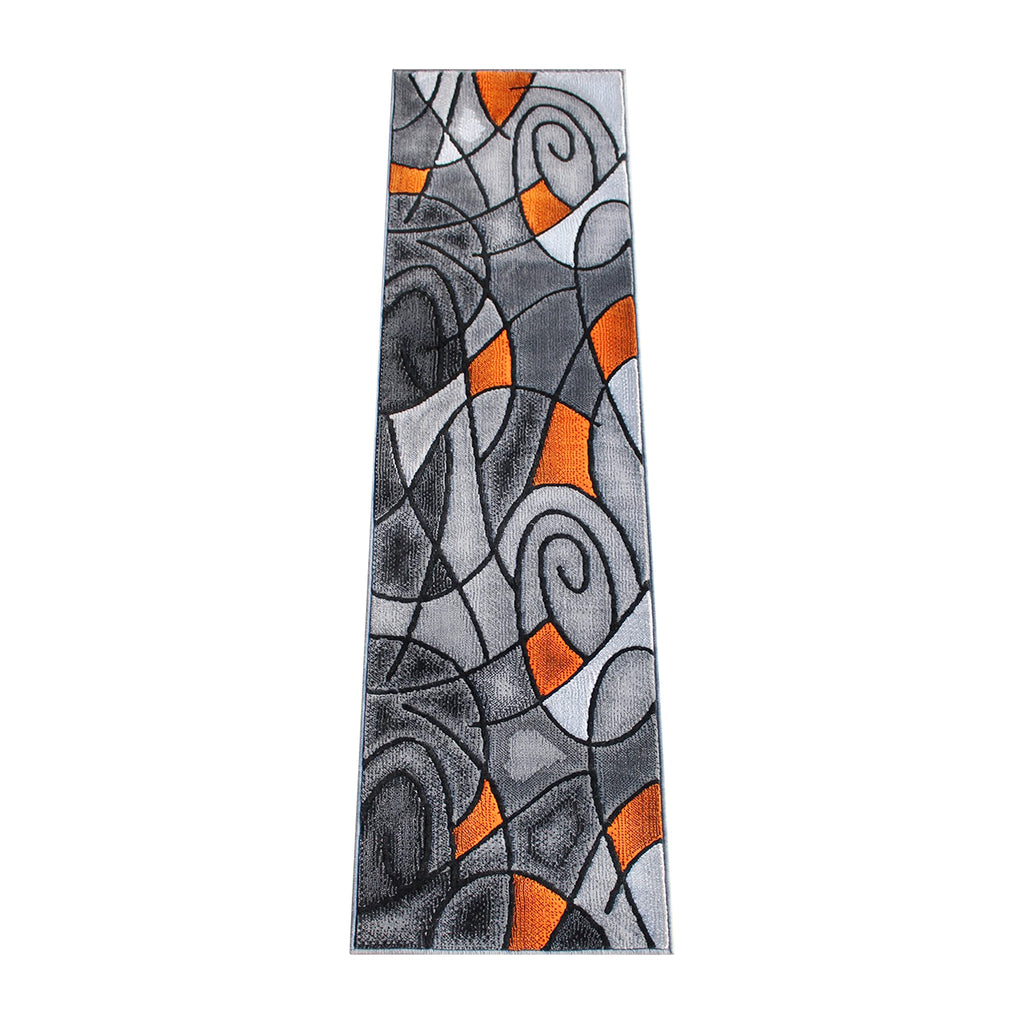 Flash Furniture Jubilee Collection Contemporary Area Rug - High Pile Orange Olefin Rug - 2' X 7' Area Rug - Jute Backing - Hallway, Entryway, Bedroom, Living Room