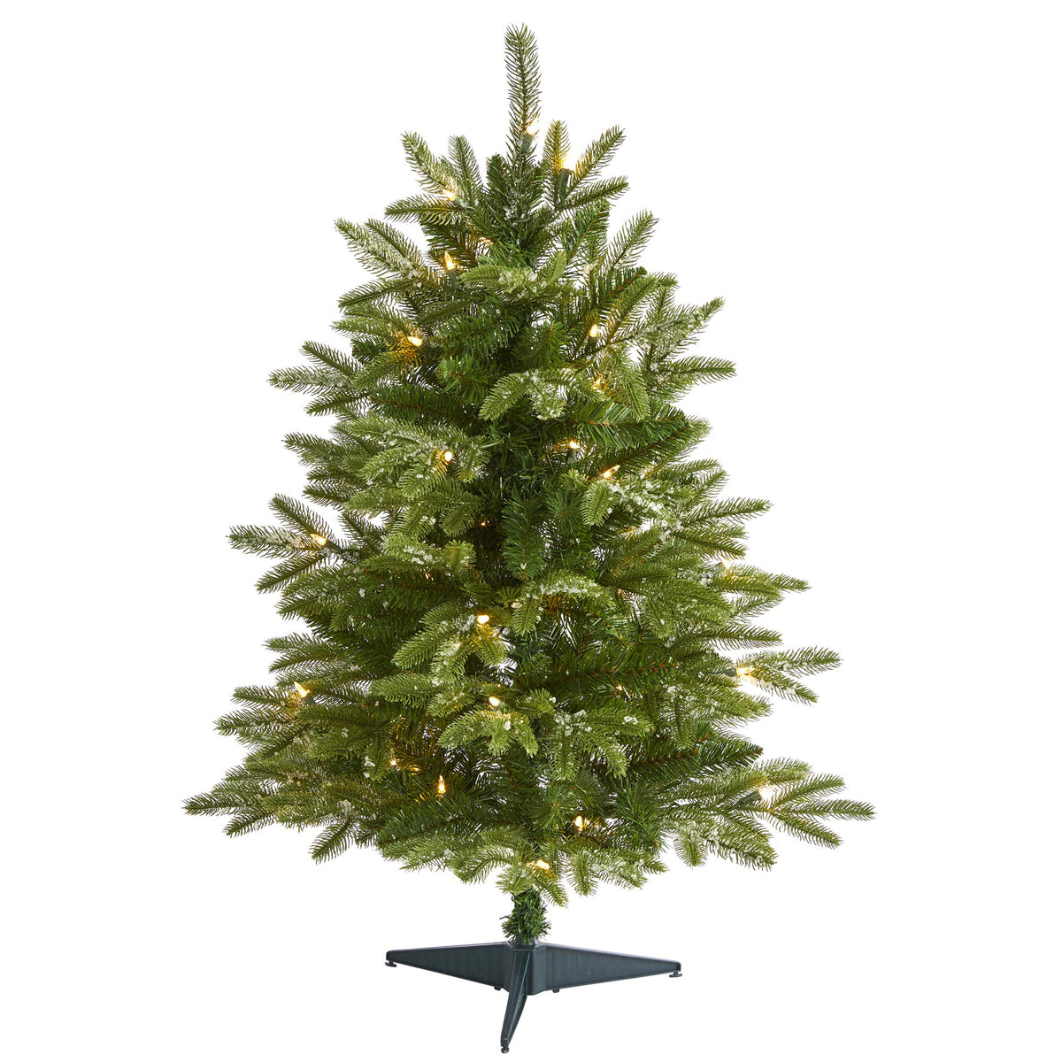 Nearly Natural 3Ft. Snowed Grand Teton Fir Artificial Christmas Tree With 50 Clear Lights And 111 Bendable Branches