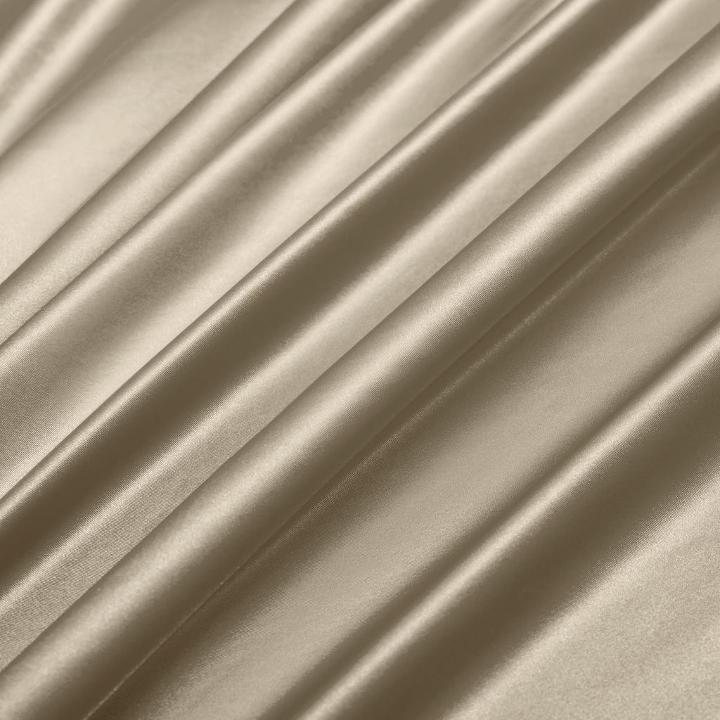 Ersmak 7 Pieces Satin Sheets Set King Size, Luxury Silky Sand Satin Bed Sheets Set With 1 Deep Pocket Fitted Sheet, 1 Soft Flat