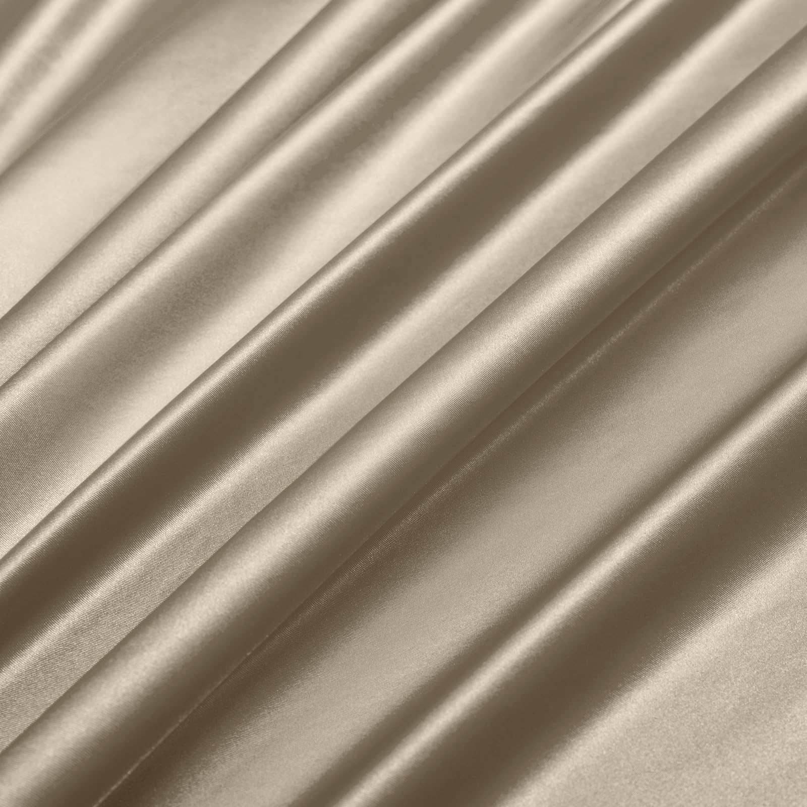 Ersmak 7 Pieces Satin Sheets Set King Size, Luxury Silky Sand Satin Bed Sheets Set With 1 Deep Pocket Fitted Sheet, 1 Soft Flat