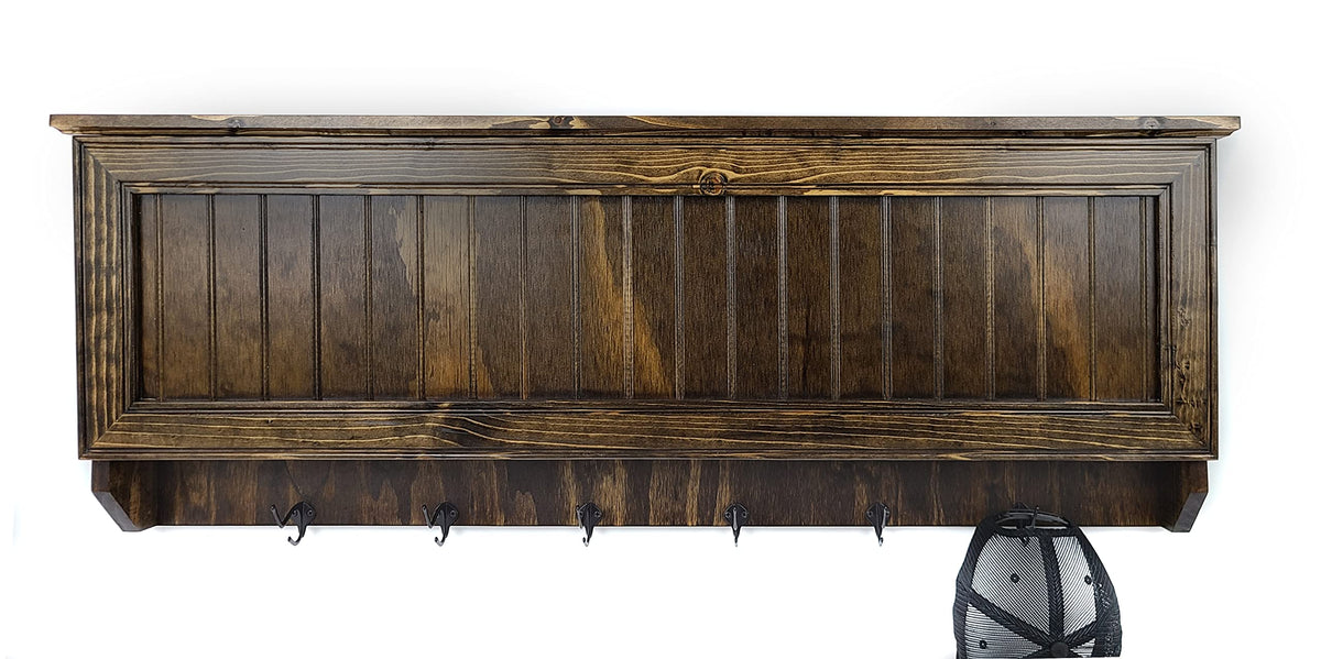 American Furniture Classics Model Lrgcrdw Large Wall Hanging Coat Rack In Dark Walnut With Secret Locking Gun Concealment