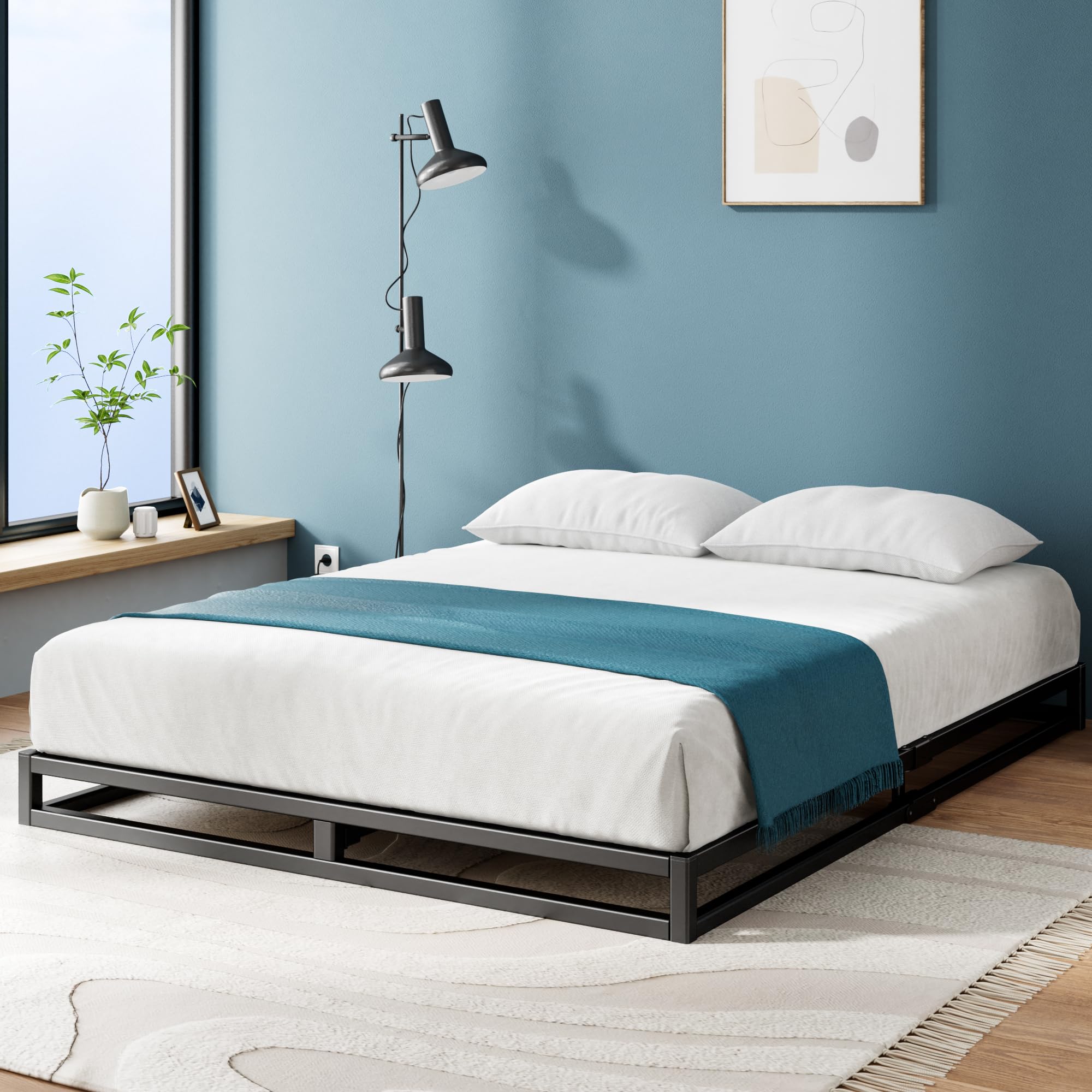 ZINUS Joseph Low Profile 6 Inch Platform Bed Frame, Wood Slat Support, No Box Spring Needed, Eco Friendly WonderBox(TM) Packagin