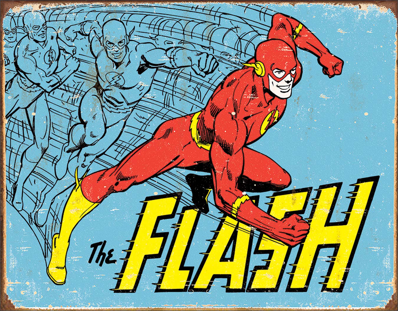 Desperate Enterprises The Flash - Retro Tin Sign, 16 W x 12.5 H