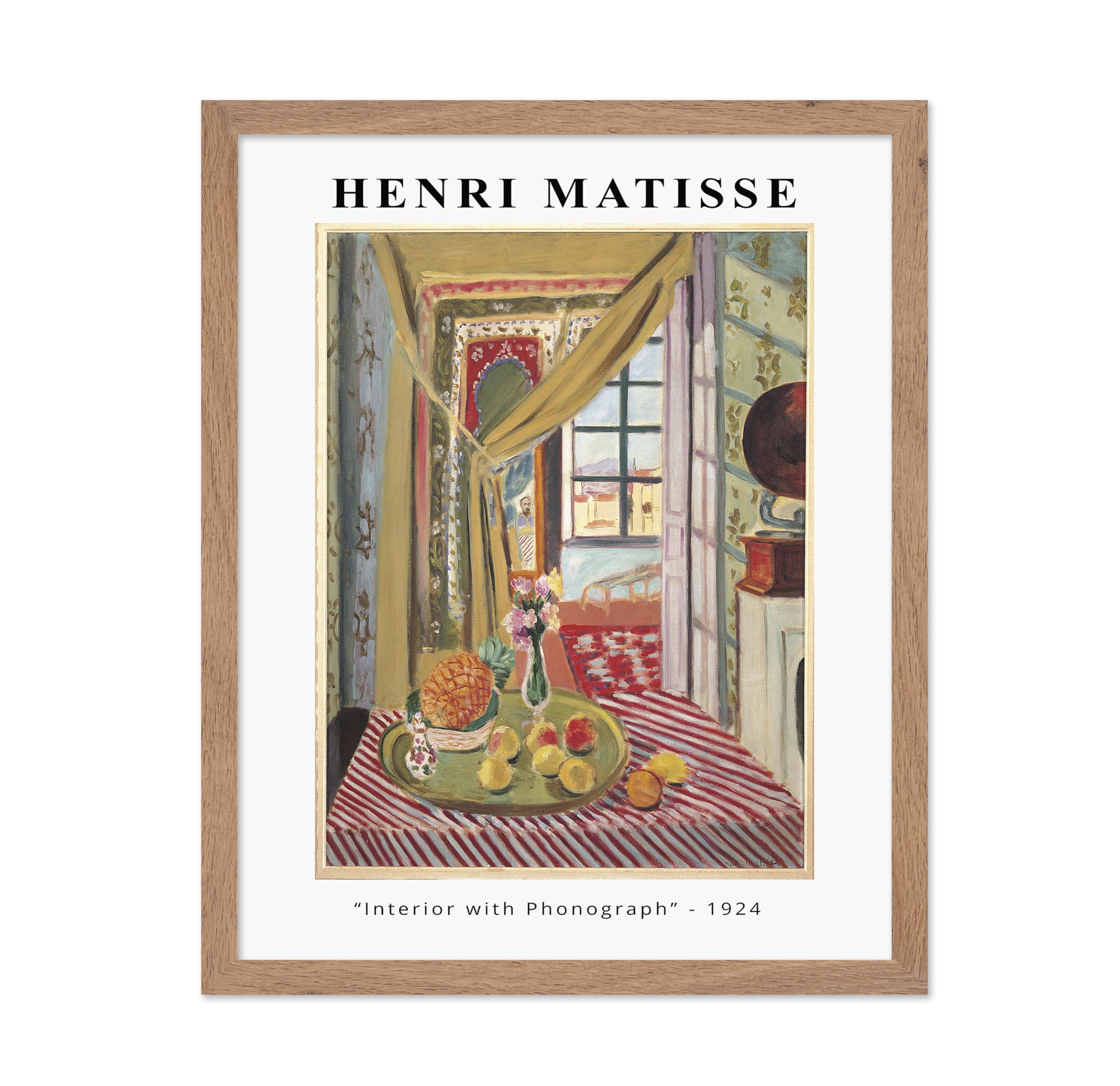 Poster Master Vintage Henri Matisse Poster - Retro Fauvism Print - Gift for Artist, Friend - Interior with Phonograph, Window, P