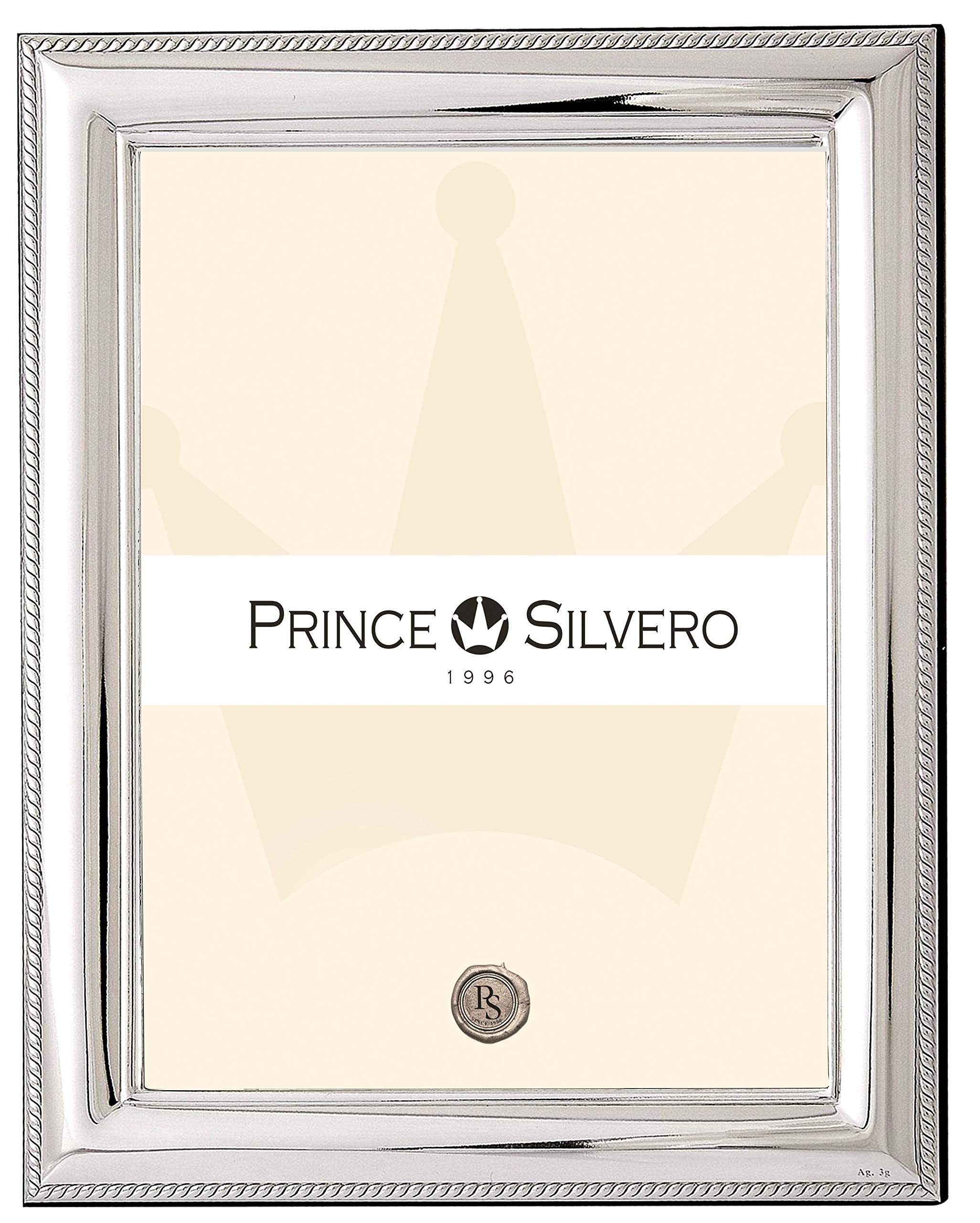 SILVERO 8x10 Silver 925 Sterling Overlay Cord Frame