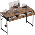 Pamray 32 Inch Small Computer Desk with 2 Drawers for Bedroom Study Writing Home Office Table for Small Spaces Vintage