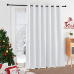 Ryb Home Room Curtains White - Extra Wide Curtain Room Darkening Privacy Shades Vertical Blind For Sliding Glass Door Open Door