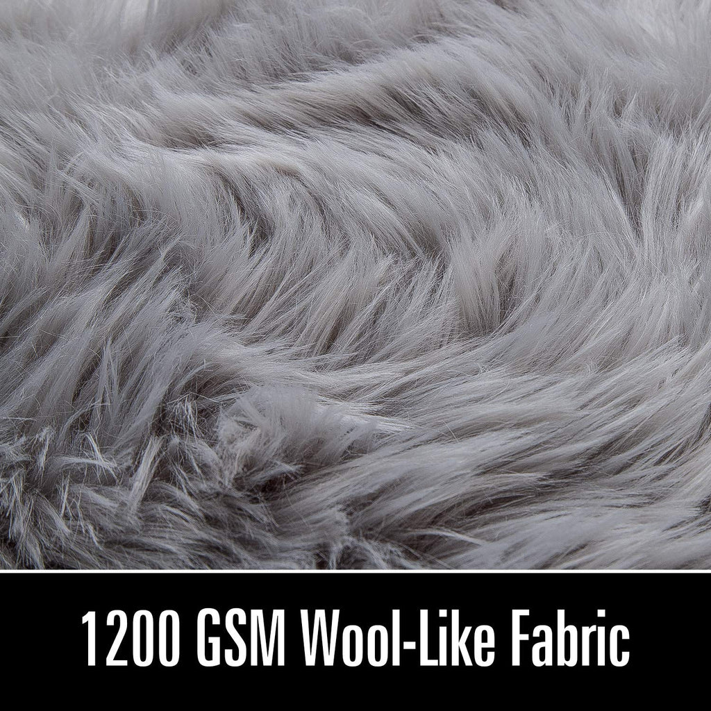 Lochas Soft Fluffy Faux Fur Rugs For Bedroom Bedside Rug 2X3 Feet, Washable, Furry Sheepskin Area Rug For Living Room Girls Room