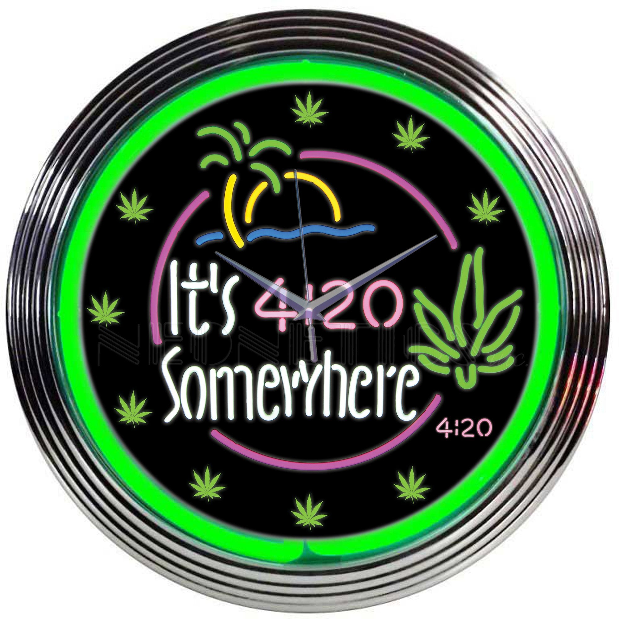 Neonetics Its 4:20 Somewhere Neon Clock