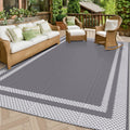 Happytrends Outdoor Rug Reversible Portable Plastic Straw Camping Rugs For Outside Rv,Large Waterproof Outdoor Area Rugs For Pat