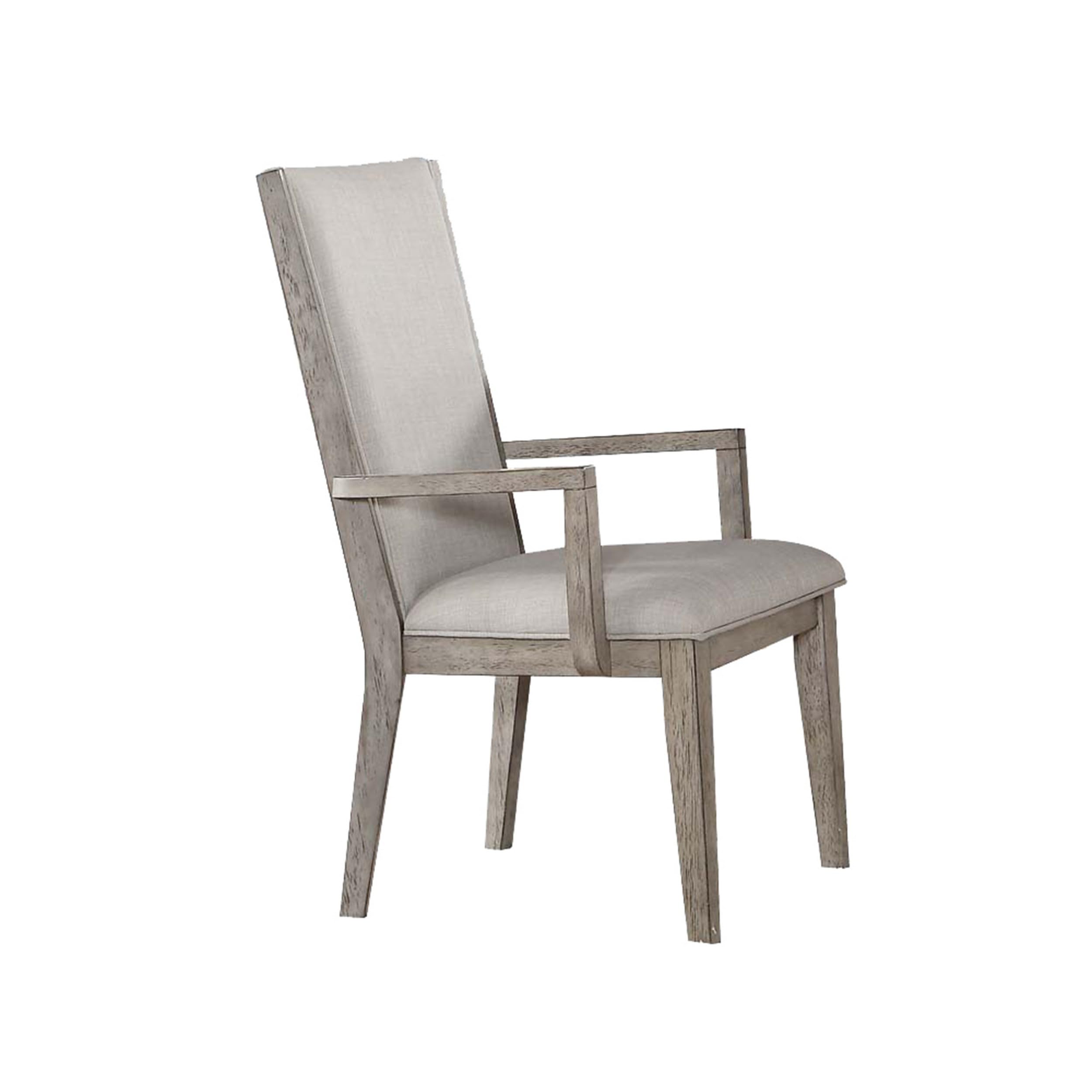 Acme Rocky Arm Chair (Set-2) - - Fabric & Gray Oak