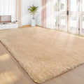 Sour Lemon Area Rugs 9x12 Living Room, Beige Large Area Rug Shag Shaggy Carpet Soft Plush Furry Bedside Rug, Machine Washable Ar