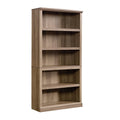 Sauder 5 Tier Book Shelf Wooden Bookcase Multipurpose Bookshelf for Home Office, Living Room, in Salt Oak finish