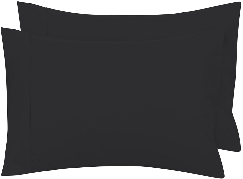 Royale Linens King Pillowcase Set Of 2 - Bed Pillow Cover - 20' X 40' -Black Pillowcases - 1800 Brushed Microfiber, Wrinkle &