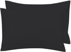 Royale Linens King Pillowcase Set Of 2 - Bed Pillow Cover - 20' X 40' -Black Pillowcases - 1800 Brushed Microfiber, Wrinkle &