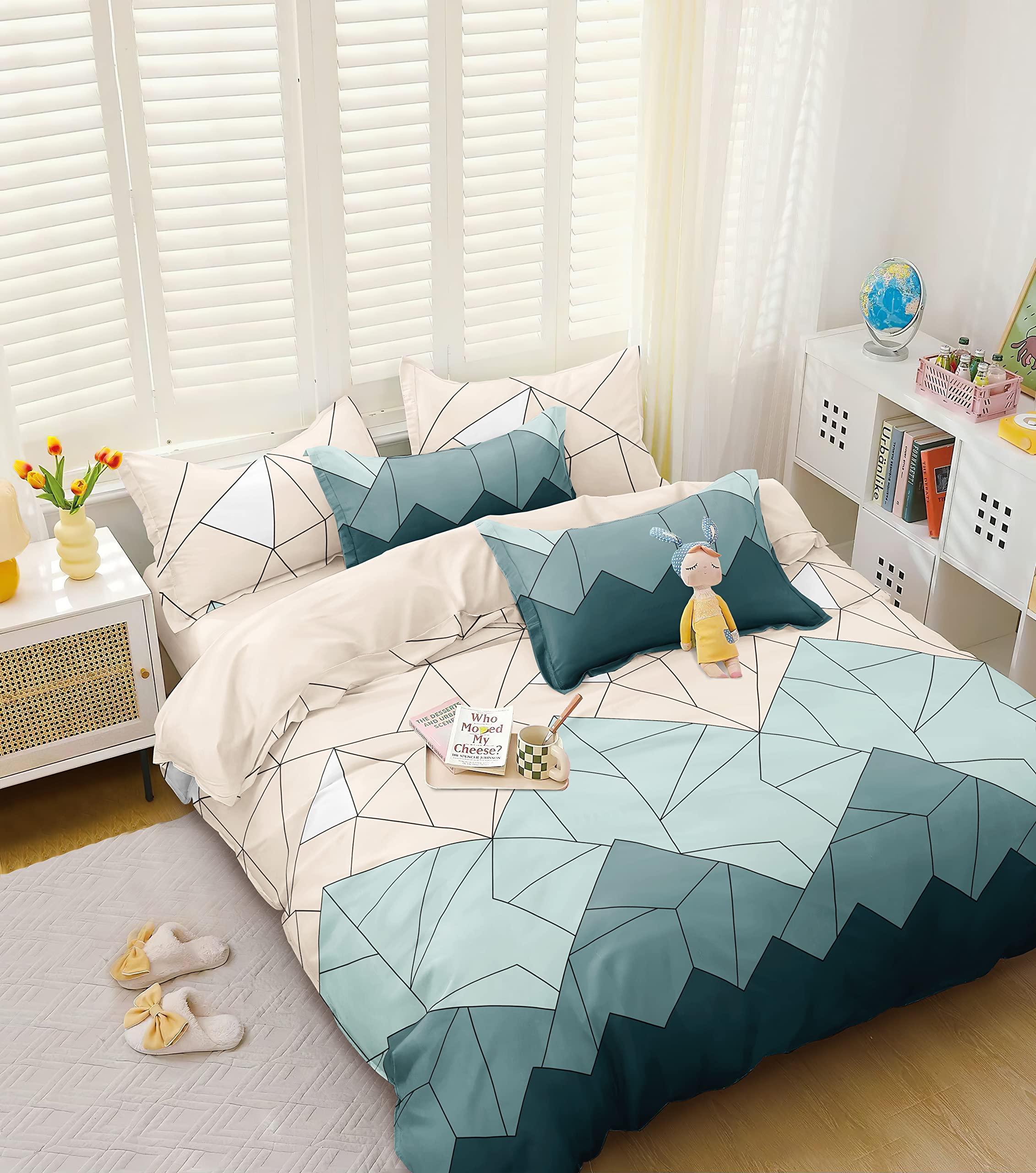 Decomizer ?300 Tc Super Soft Glace Cotton King Size Ac Comforter Ii Blanket Ii Duvet For Double Bed With 1 Flat Bedsheet And 2 P