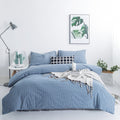 Susybao Royal Blue Gingham Duvet Cover King 100% Washed Cotton Blue Plaid Duvet Cover 3 Pcs Set 1 Vintage Grid Checkered Duvet C