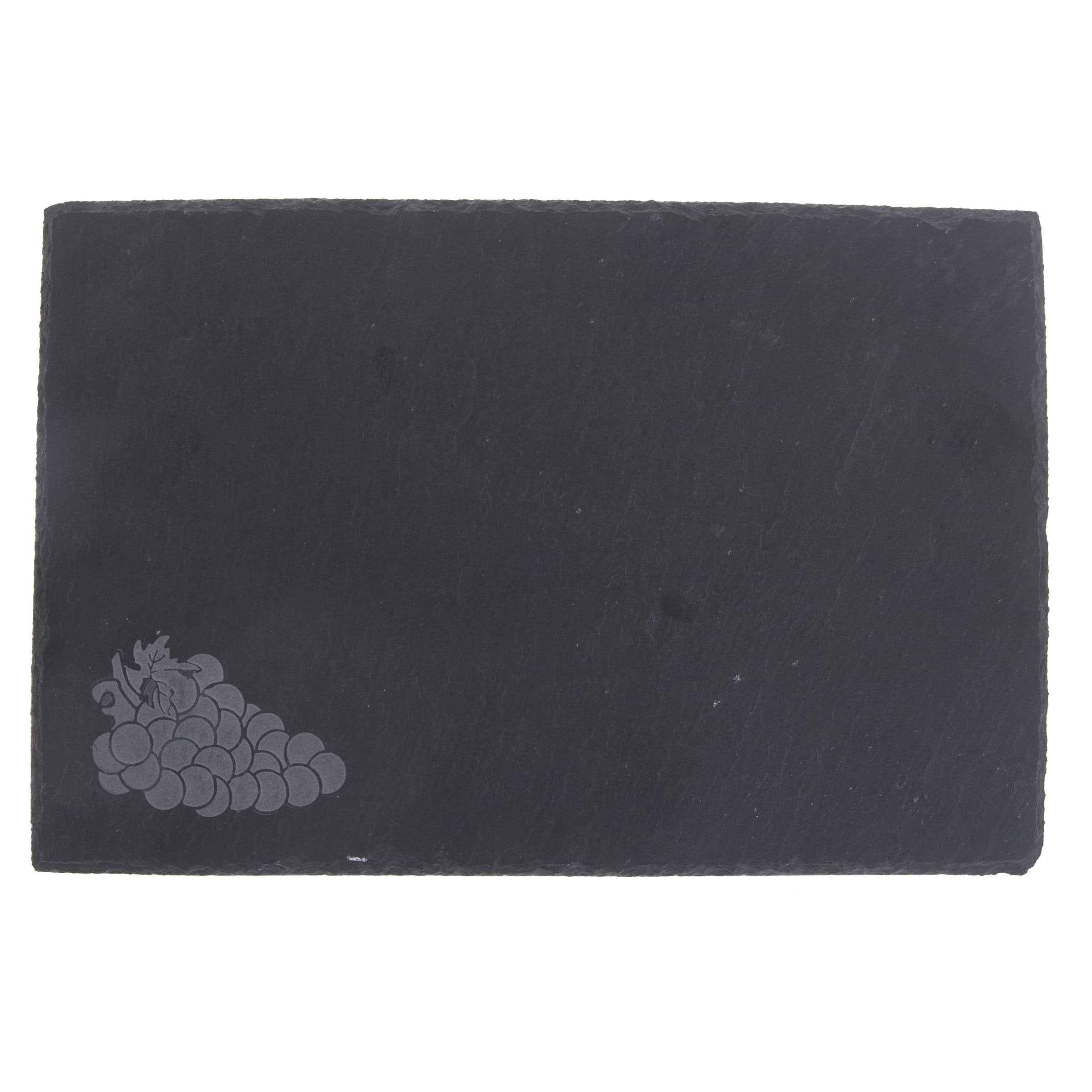 Thirstystone Grapes With Chalk Etched Slate, Black