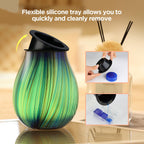 Electric Wax Melt Burner Art Glass Scented Candle Warmer With Timer And 7 Led Color Changing Removable Silicone Dish For Wax Mel