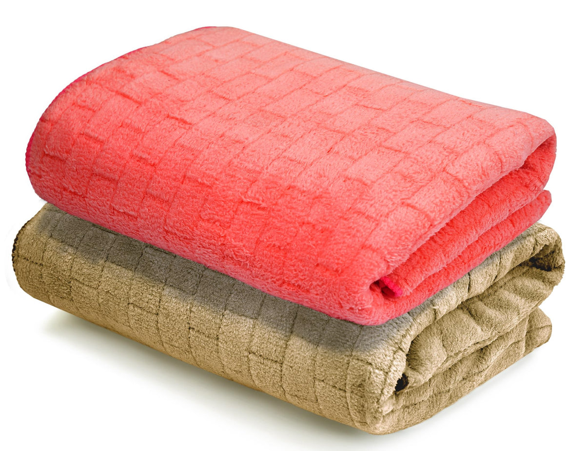 Cortina Solid Towels for Bath Set of 2 (70 x 140 cm) 300 GSM Microfiber Bath Towels, Ultra Soft, Highly Absorbent & Quick Dry fo