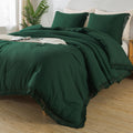 Andency Dark Emerald Green Comforter Set California King, Cal King Boho Lightweight Bedding Comforter Sets, 3 Pieces Oversized A