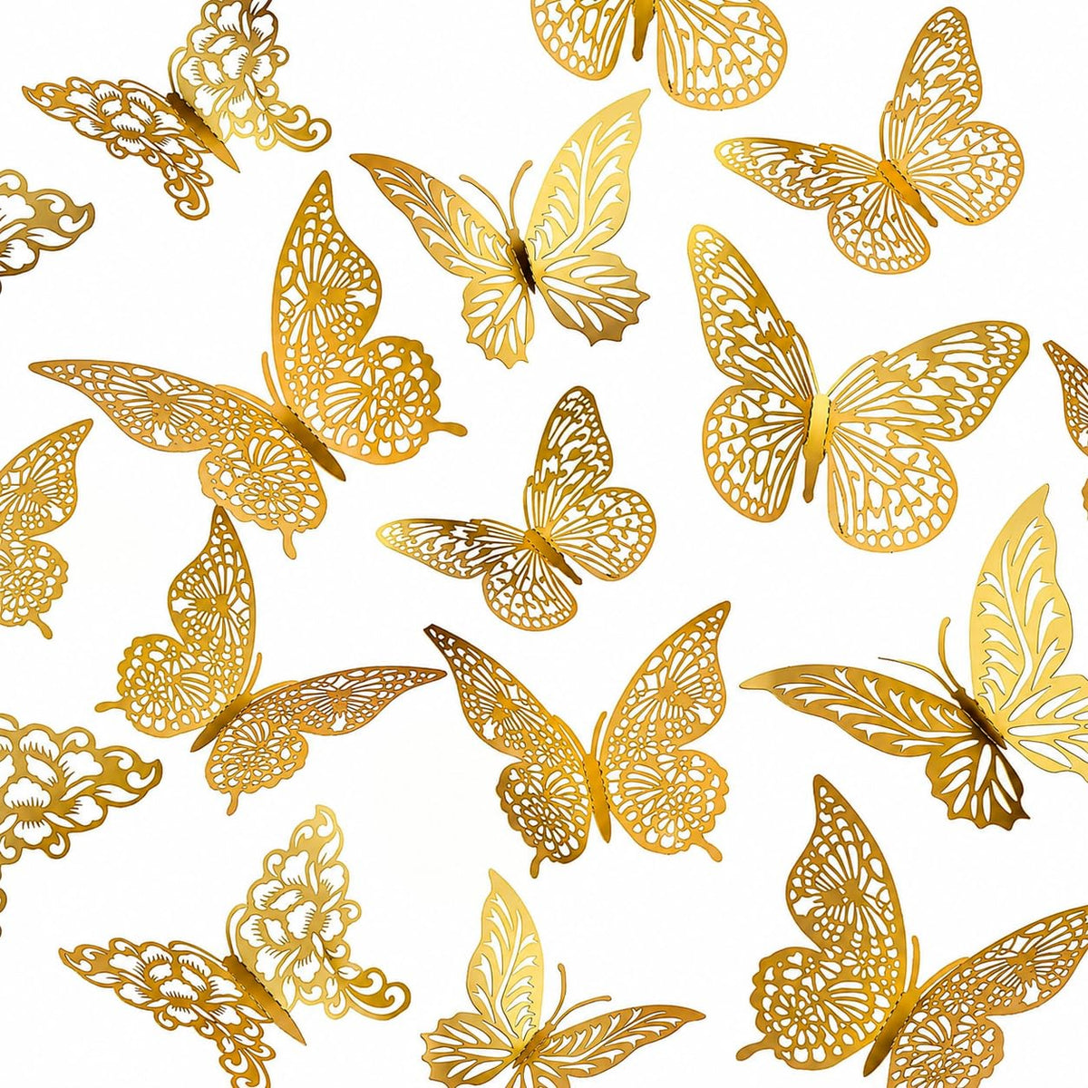 3D Butterfly Wall Decoration Stickers Golden And Rose Gold Decor With Glue Dots Foldable Wing Wall Stickers For Room Decor Event