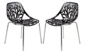 Modern Asbury Dining Chair w/ Chromed Legs, Set of 2