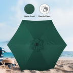 Simple Deluxe 2 Pack 9Ft Outdoor Patio Umbrella Table Market Umbrella With Push Button Tilt And Crank, 8 Sturdy Ribs, Uv Protection Waterproof For Garden, Lawn, Deck, Backyard, Pool, Green