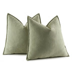 Miulee Pack Of 2 Sage Green Decorative Pillow Covers 18X18 Inch Soft Chenille Luxurious Couch Throw Pillows Farmhouse Cushion Covers With Elegant Design For Sofa Bedroom Living Room Home Decor