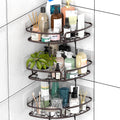 SimpleHouseware Bathroom Adhesive Wall Mount SingleTier Corner Shower Caddy, Bronze, (Set of 3)