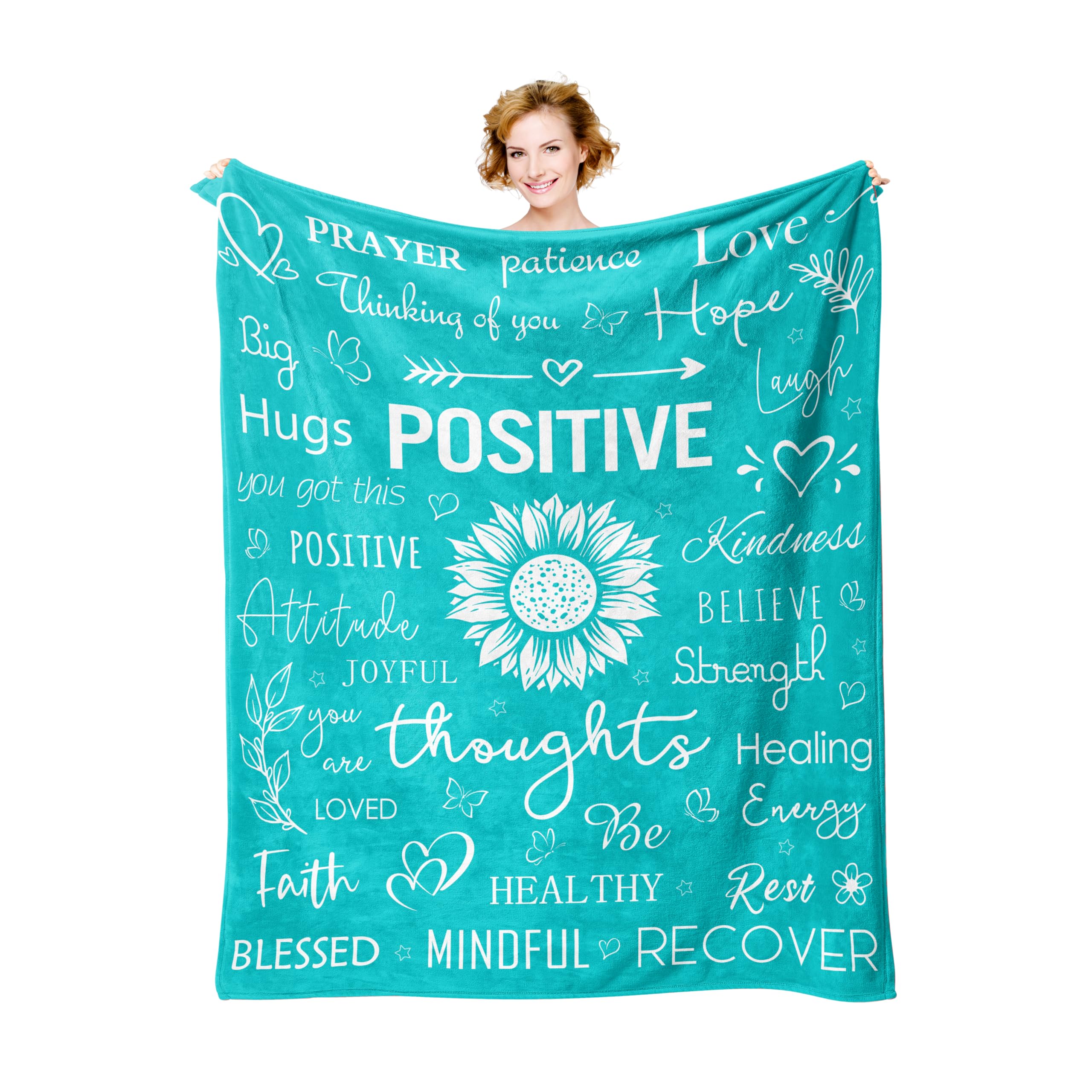 Xutapy Get Well Soon Gifts For Women/Men, Inspirational/Relaxation Gifts For Women Blanket 60X50, Sympathy Gifts, Sunflower/Feel