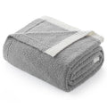 Snuggle Sac Ultra Soft Throw Blanket For Couch Bed Sofa 50X60 Inches, Reversible Grey Blanket Microfiber Fluffy Fuzzy Cozy Knit