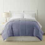 Modern Threads Down Alternative Microfiber Quilted Reversible Comforter & Duvet Insert - Soft, Comfortable Alternative To Goose Down - Bedding For All Seasons Infinity Blue/Silver Full/Queen