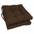 Blazing Needles 16-inch Solid Twill Square Tufted Chair Cushions (Set of 2) Chocolate