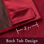 Miulee Velvet Curtains 84 Inches - Luxury Blackout Curtains For Bedroom Living Room Thermal Insulated Super Soft Window Drapes Rod Pocket & Back Tab Christmas Decor, Red, W52 X L84 Inches, 2 Panels