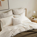 Topfinel 12X12 Inch Decorative Pillow Covers Set Of 2 For Couch Sofa Bed, Soft Corduroy Striped Patchwork Cream White Throw Pill