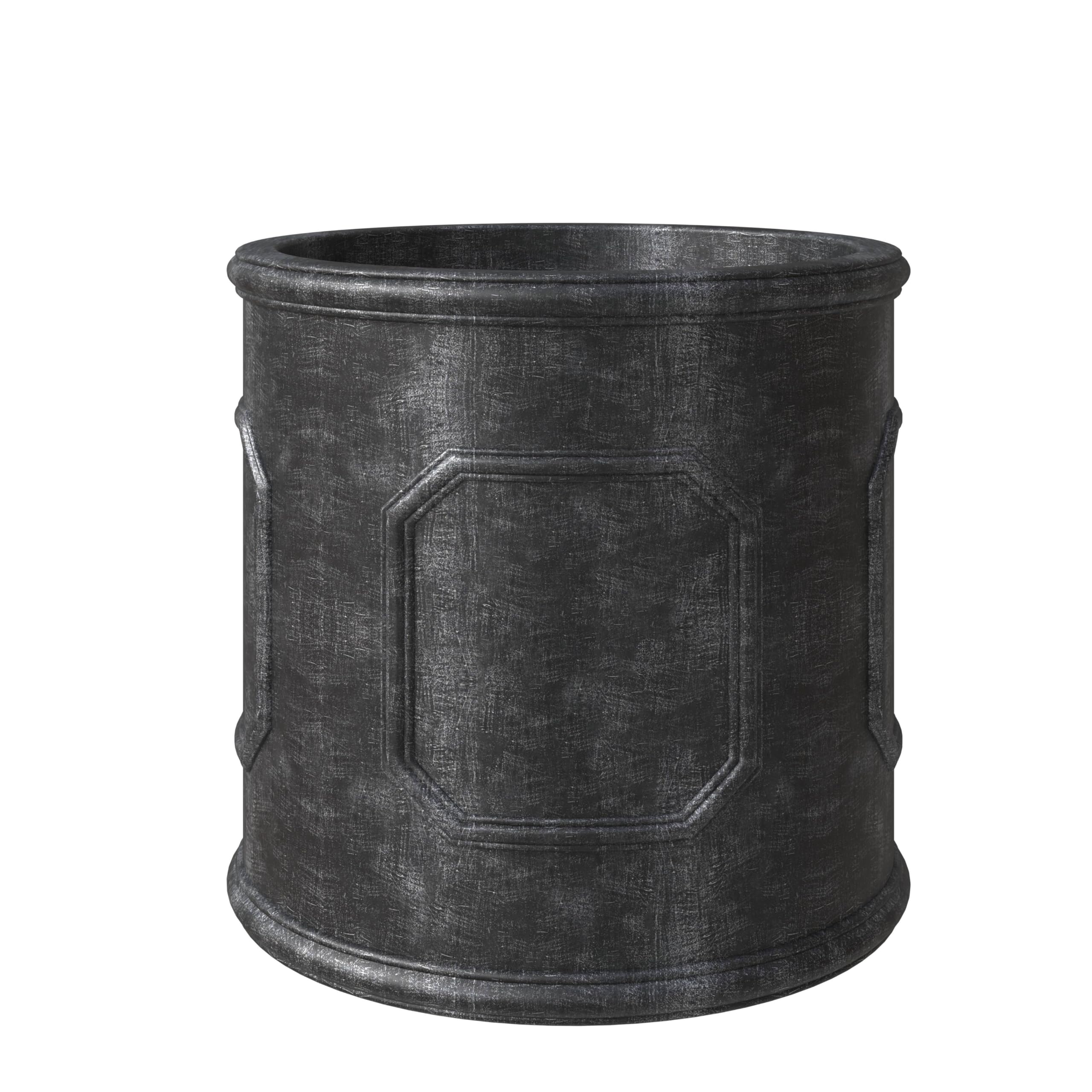 Meadow Series Fiber Stone Planter in Black 15 Dia, 15 HIgh