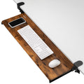 VIVO Extra Long Clamp-on Computer Keyboard and Mouse Under Desk Slider Tray, 34 x 11 inch Pull Out Platform Drawer, Rustic Vinta