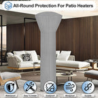 Outdoorlines Waterproof Outdoor Patio Heater Covers With Zipper And Storage Bag, Dust-Proof Uv-Resistant Windproof Propane Heavy Duty Heater Cover For Standing Heater, 1 Pack-89Hx33Dx19B Inch Grey