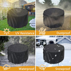 Kingling Round Patio Furniture Covers, Waterproof Outdoor Table Cover For 42''D X28''H, Heavy Duty Patio Cover For Round Table & Chair Sets, Outdoor Furniture Covers (Black)
