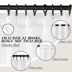 Panelsburg Clear White Curtains For Living Room With 2 Panels Back Tabs, Semi Sheer Linen Curtains, Light Filtering Curtains 72