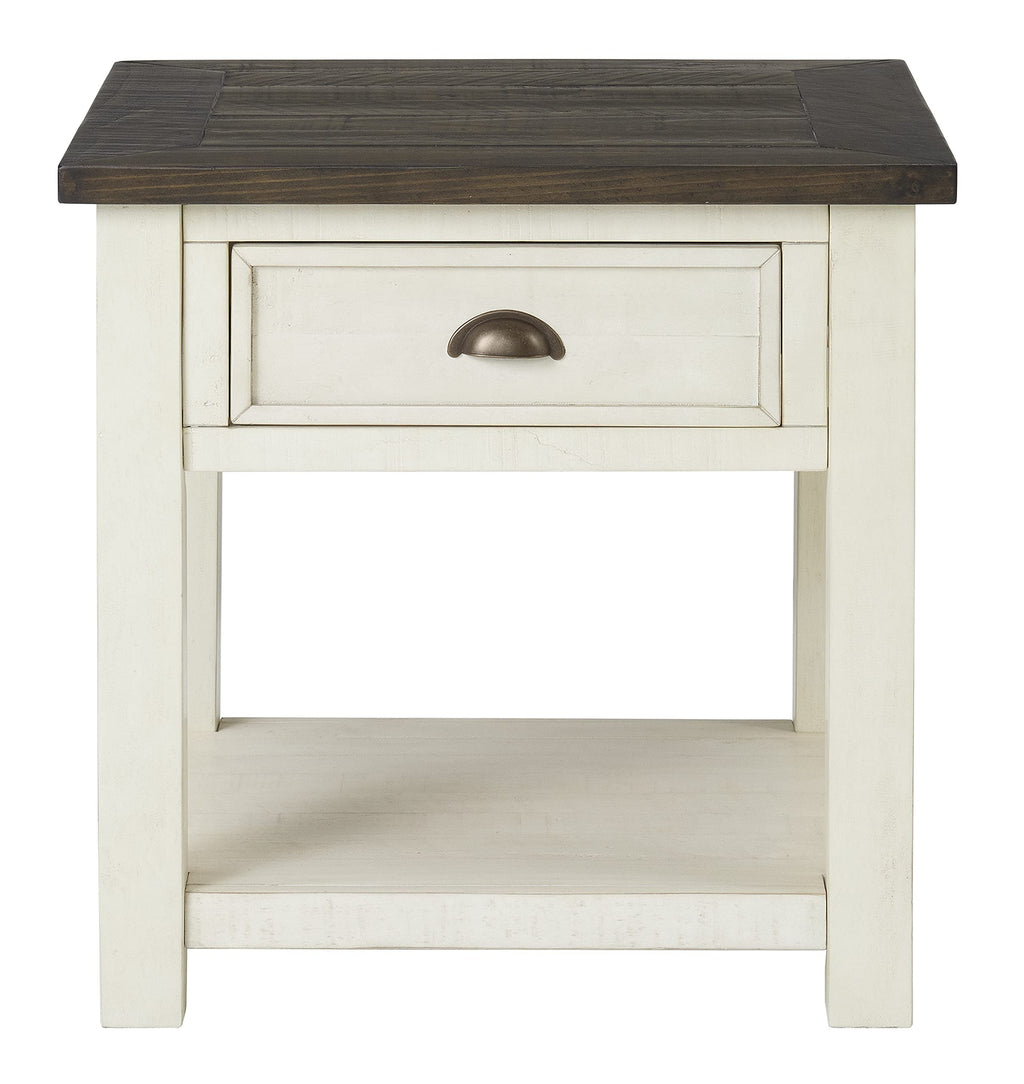 Martin Svensson Home Monterey Solid Wood End Table White With Grey Top