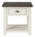 Martin Svensson Home Monterey Solid Wood End Table White With Grey Top