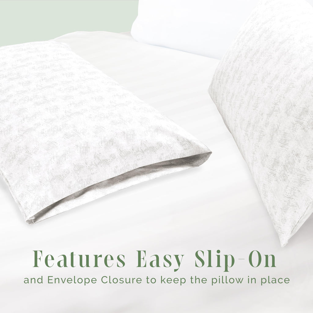 Elegant Comfort Ultra Soft Set Of 2 Sea Waves Print Pillowcases - 1500 Premium Hotel Quality Microfiber, Soft And Smooth Envelope Closure 2-Piece Pillow Covers - King, Wave Beige