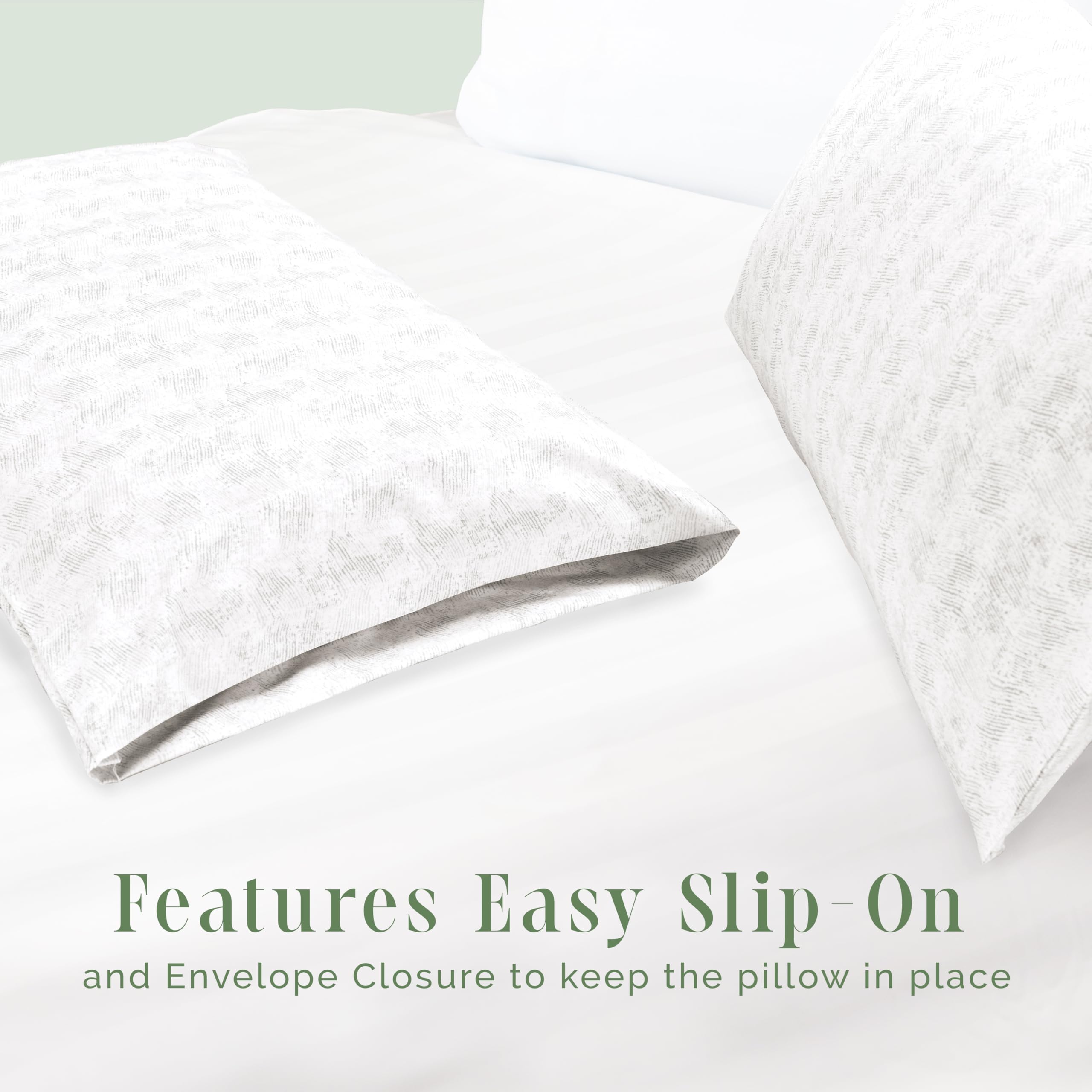 Elegant Comfort Ultra Soft Set Of 2 Sea Waves Print Pillowcases - 1500 Premium Hotel Quality Microfiber, Soft And Smooth Envelope Closure 2-Piece Pillow Covers - King, Wave Beige