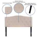 Flash Furniture Cambridge Tufted Upholstered Full Size Headboard In Beige Fabric