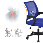Yaheetech Office Chair Desk Chair Computer Chair Swivel Rolling Chair Cute Task Chair Ergonomic Conference Room Chair Mesh Work Study Chair Basic Comfy Desktop Chair With Wheels Arms, Blue