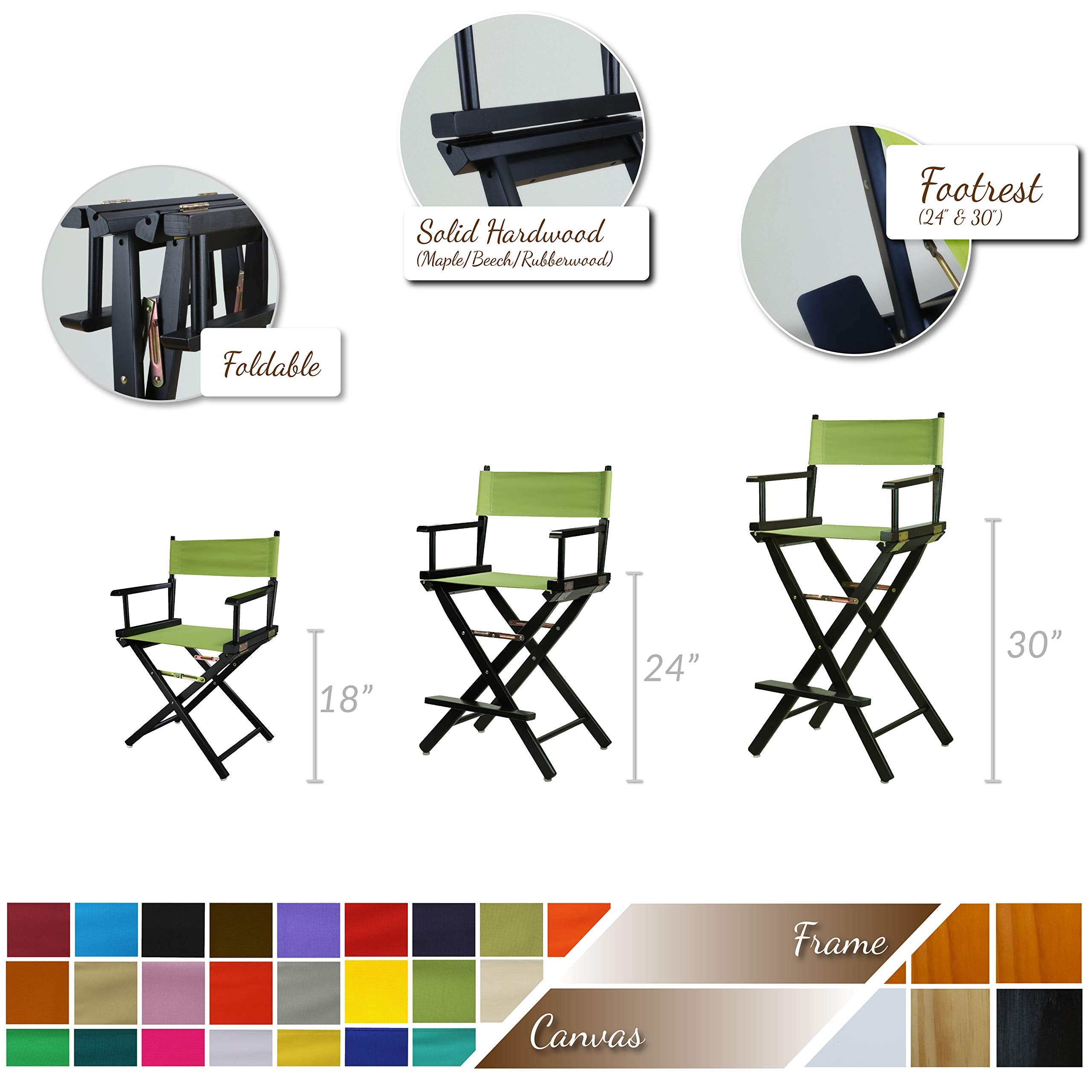 Casual Home 200-01/021-34 18" White Frame-Gold Canvas Director Chair Classic Height, Whiteframe
