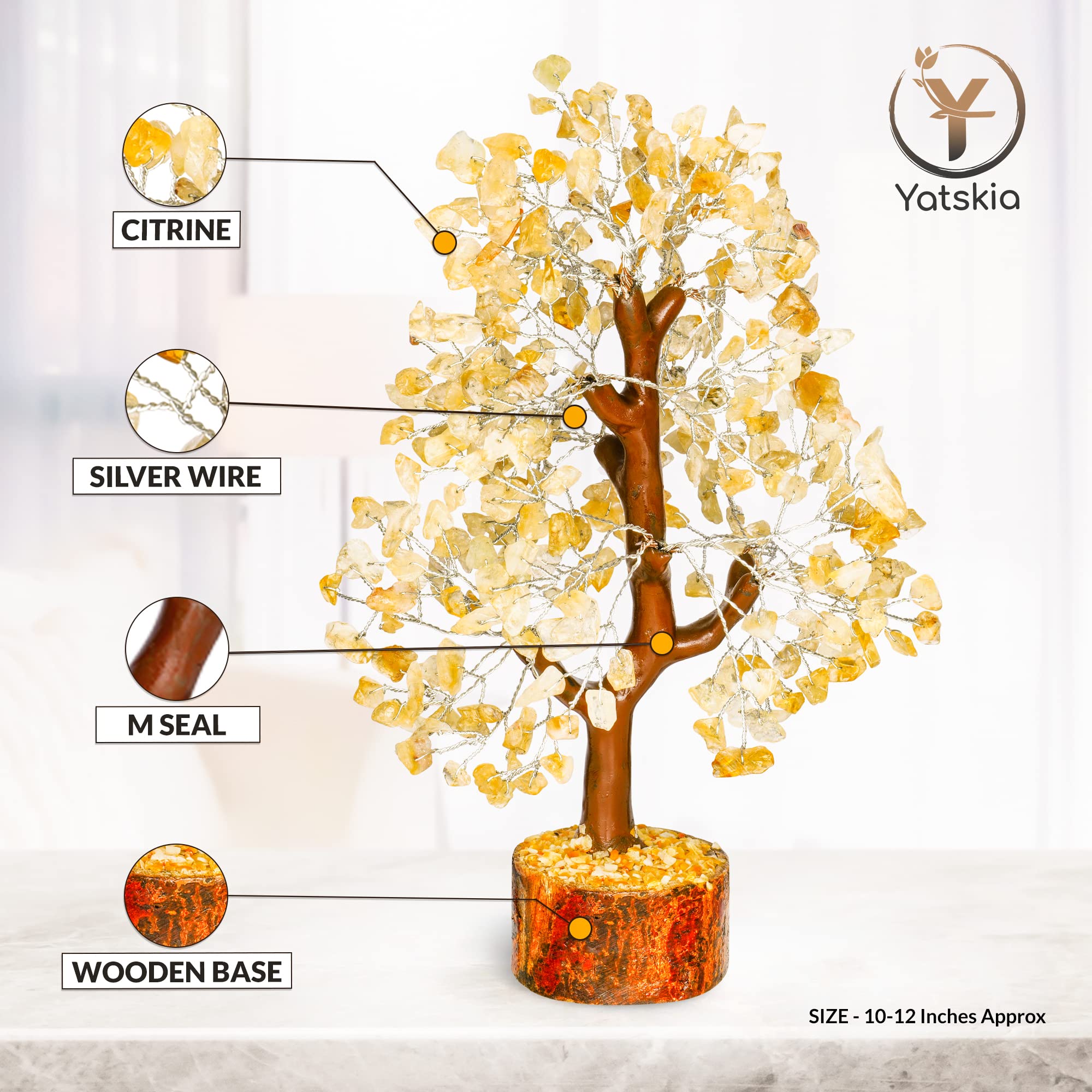 Citrine Crystal Tree - Feng Shui Decor - Chakra Tree - Spiritual Items - Home Decoration - Gemstone Tree - Crystals - Crystal De